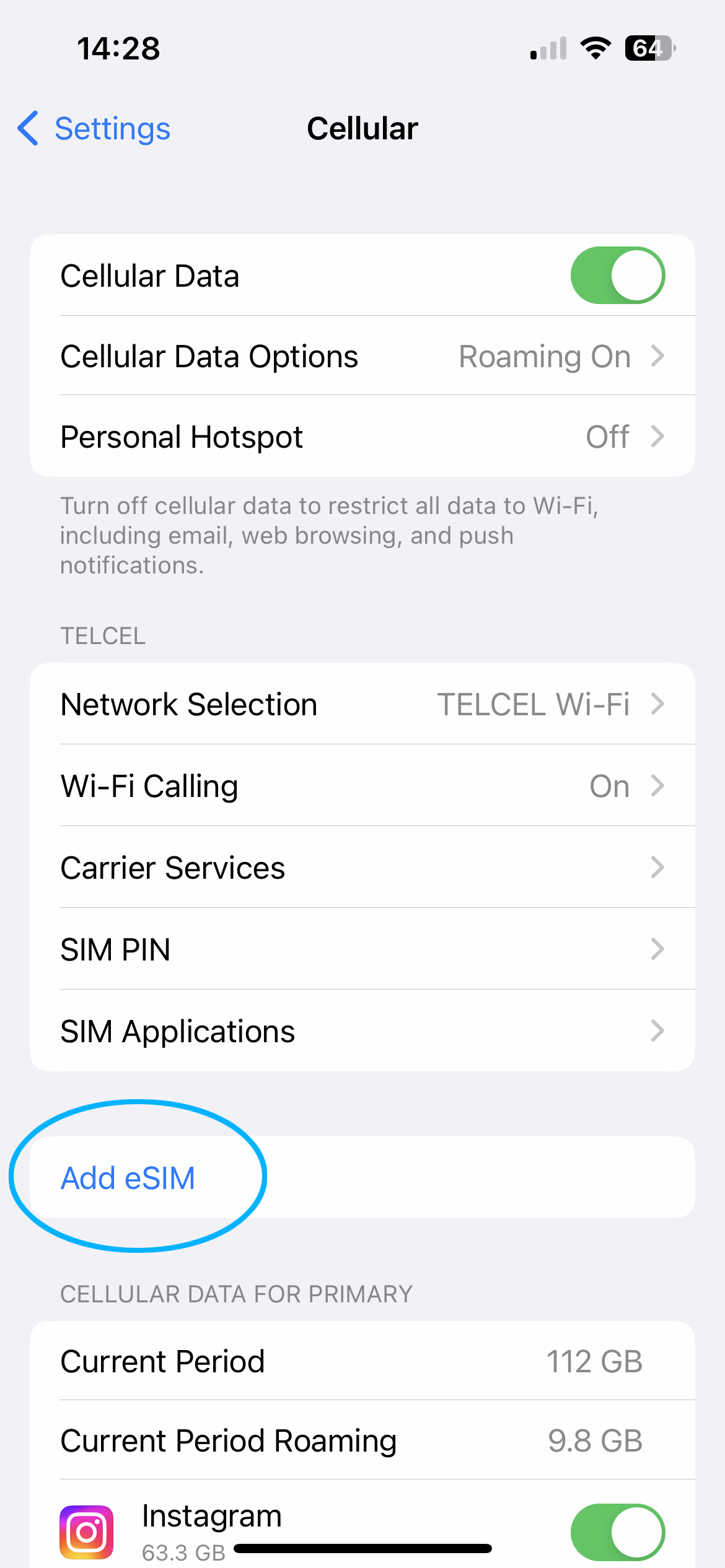 iPhone eSIM Setup Step 1.2