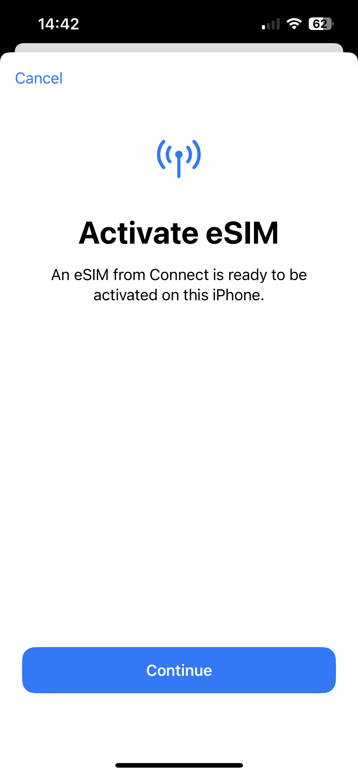 iPhone eSIM Setup Step 2.1